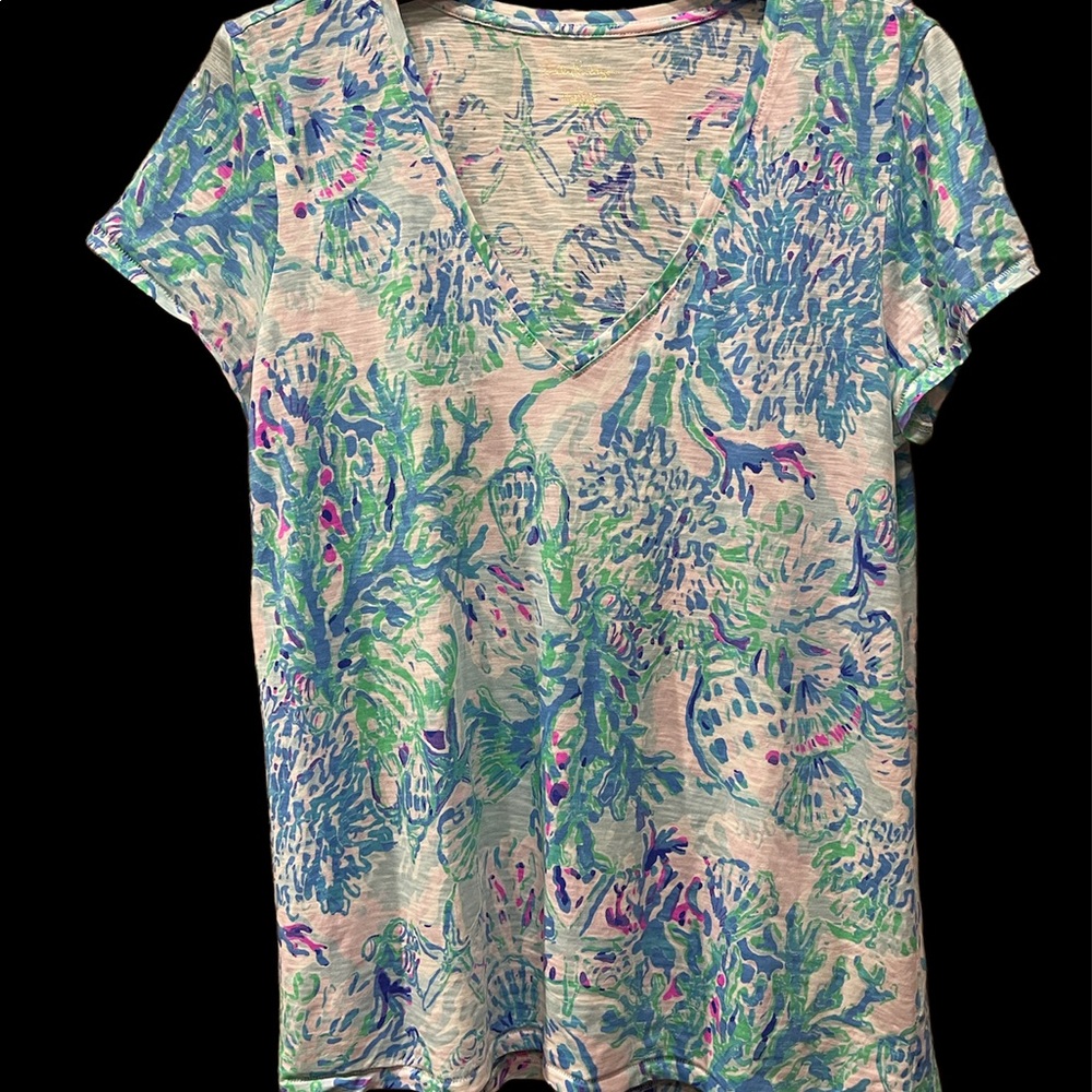 Pre-Owned Etta in Amethyst Tint Craysea V-neck Size L
